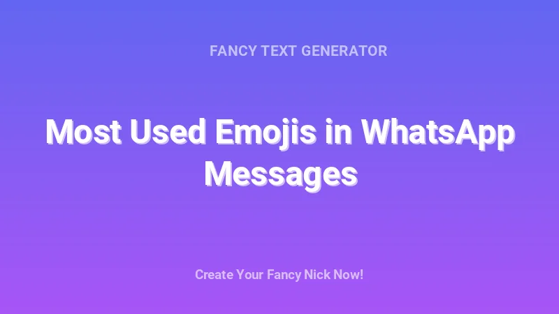 Most Used Emojis in WhatsApp Messages - Complete Guide, Tips & Examples | 2026